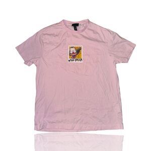 H&M Men's Pink T-Shirt M The Simpsons Krusty Graphic Print Short Sleeve
